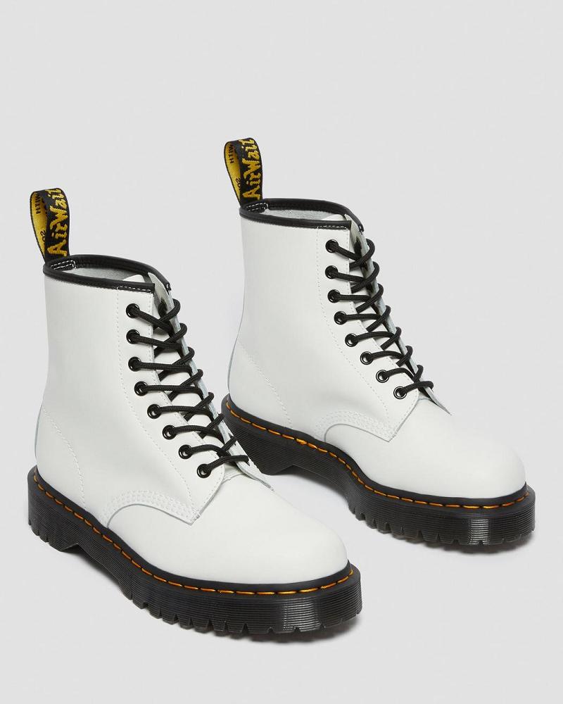 Men's Dr Martens 1460 Bex Smooth Leather Platform Boots White | AU 551ILH